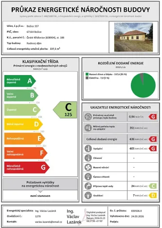 Prodej rodinného domu, Božice, 227 m2
