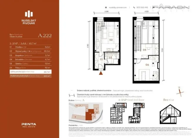 Pronájem bytu 2+kk, Praha - Nusle, Vrtbova, 65 m2