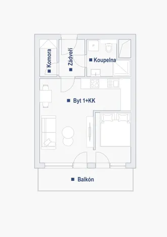 Pronájem bytu 2+kk, Brno - Zábrdovice, Spolková, 38 m2