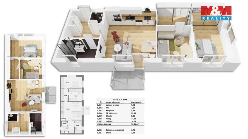 Prodej bytu 3+kk, Benešov, Dukelská, 83 m2