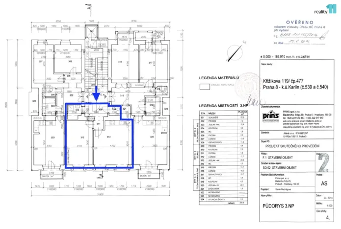 Pronájem bytu 2+kk, Praha - Karlín, Křižíkova, 51 m2
