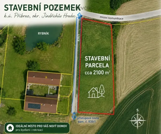 Prodej pozemku pro bydlení, Příbraz, 2100 m2
