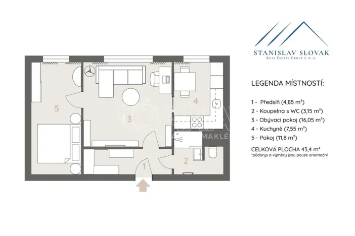 Prodej bytu 2+1, Nový Jičín, Máchova, 43 m2