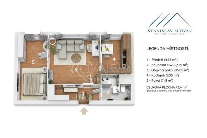 Prodej bytu 2+1, Nový Jičín, Máchova, 43 m2