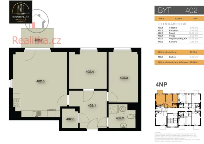 Prodej bytu 3+kk, Mělník, Vlasákova, 60 m2