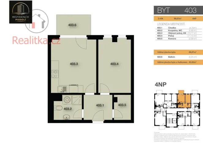 Prodej bytu 2+kk, Mělník, Vlasákova, 39 m2