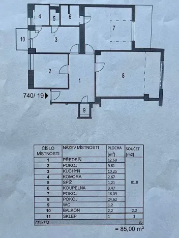 Pronájem bytu 3+1, Brno, Mezírka, 85 m2