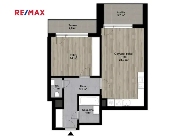 Pronájem bytu 2+kk, Praha - Modřany, Kolmanova, 56 m2