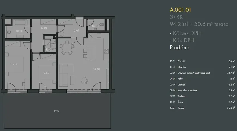 Prodej bytu 3+kk, Praha - Smíchov, Grafická, 95 m2