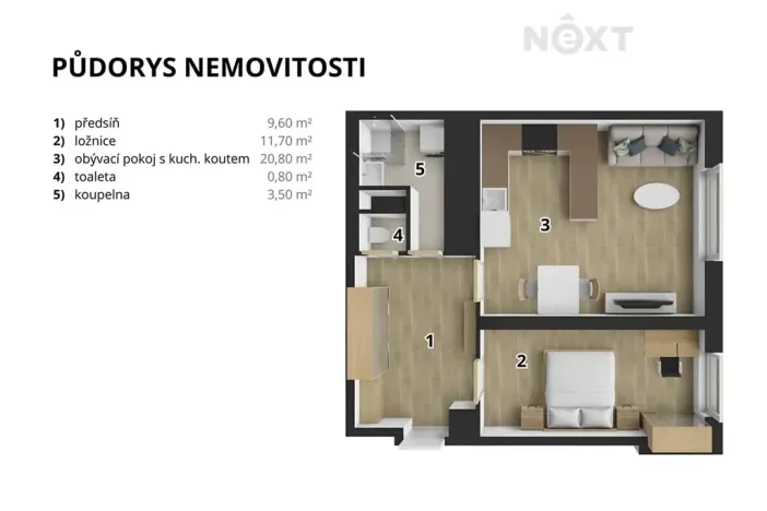 Prodej bytu 2+kk, Praha - Břevnov, Nad Kajetánkou, 45 m2