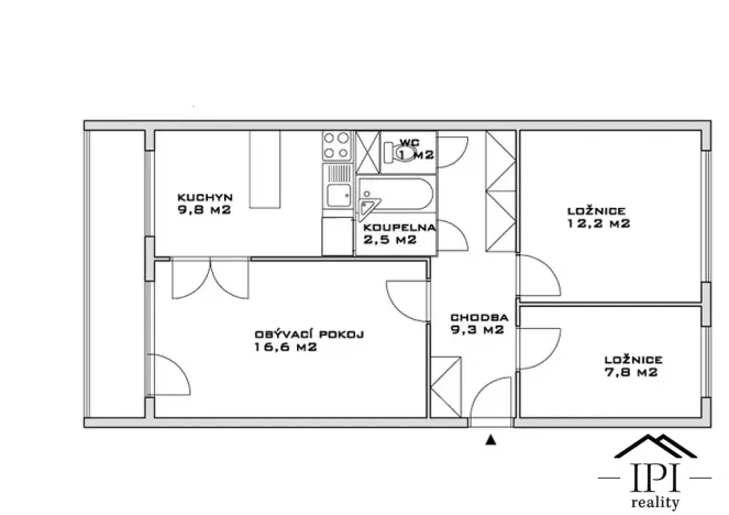 Prodej bytu 3+1, Praha - Podolí, Kaplická, 61 m2