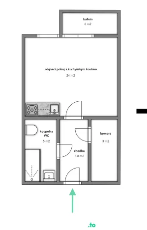 Pronájem bytu 1+kk, Znojmo, Vídeňská třída, 36 m2