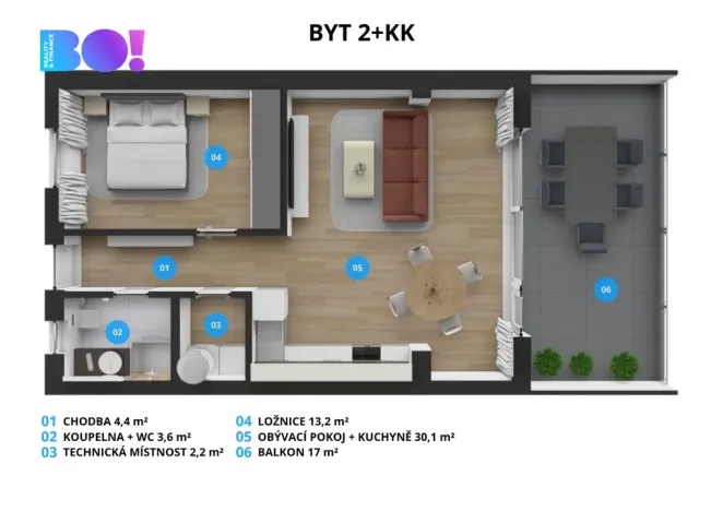 Prodej bytu 2+kk, Soběšovice, 70 m2