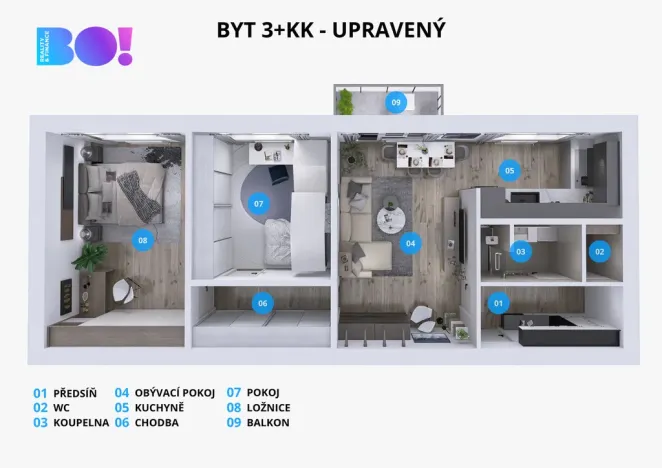 Prodej bytu 3+1, Prostějov, sídl. Svobody, 72 m2