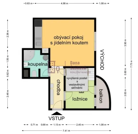 Pronájem bytu 2+kk, Jindřichův Hradec - Jindřichův Hradec V, Nušlova, 40 m2