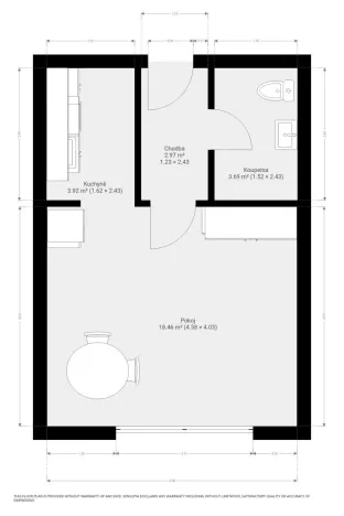 Pronájem bytu 1+kk, Adamov, Osvobození, 30 m2