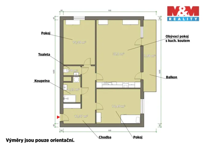 Pronájem bytu 3+kk, Dobřany, 86 m2