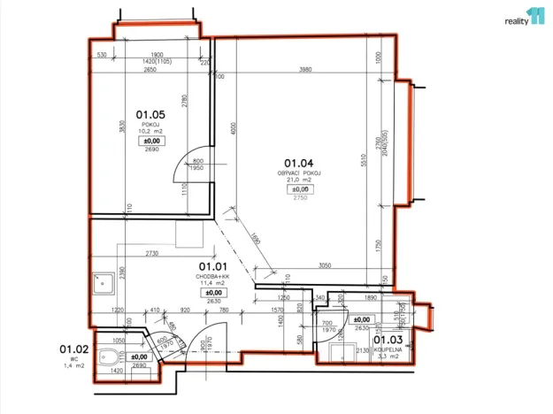 Prodej bytu 2+kk, Praha - Michle, Sedlčanská, 51 m2