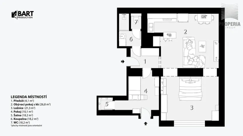 Prodej bytu 3+kk, Brno, Stojanova, 68 m2
