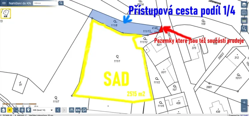 Prodej sadu/vinice, Třebenice, 2527 m2