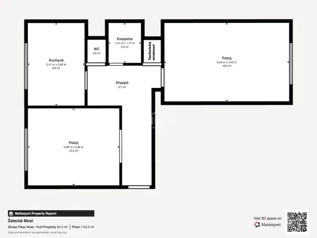 Pronájem bytu 2+1, Most, Žatecká, 56 m2
