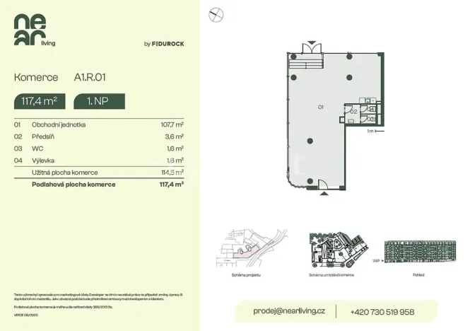 Prodej obchodního prostoru, Praha - Libeň, Na kopečku, 117 m2