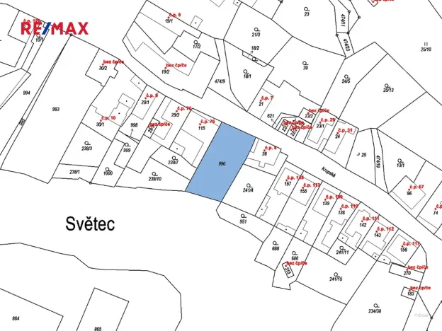 Prodej pozemku, Světec, 626 m2