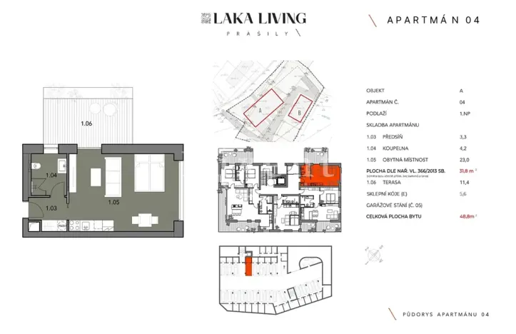 Prodej bytu 1+kk, Prášily, 49 m2