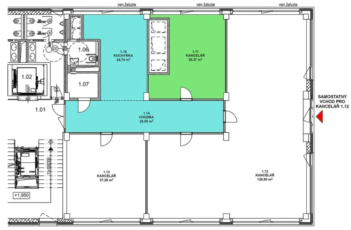 Pronájem kanceláře, Liberec - Liberec II-Nové Město, Chrastavská, 37 m2