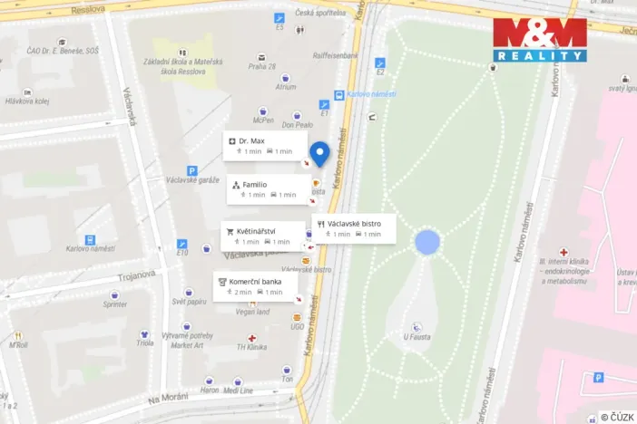 Pronájem obchodního prostoru, Praha - Nové Město, Karlovo náměstí, 26 m2