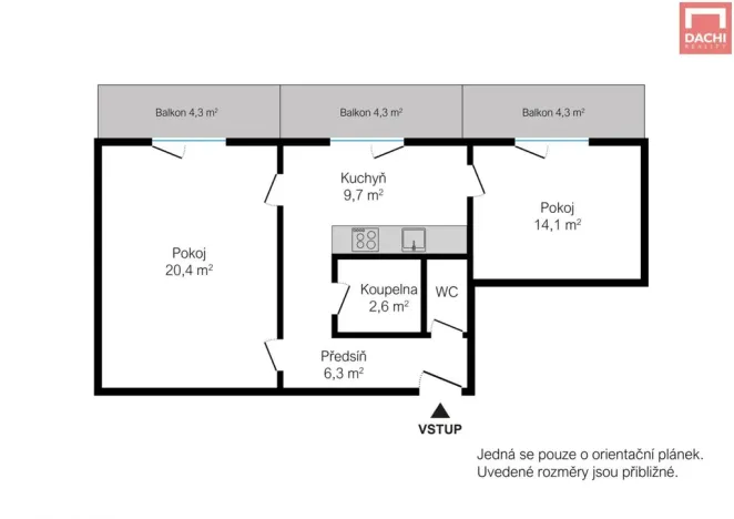 Prodej bytu 2+1, Olomouc, Janského, 54 m2