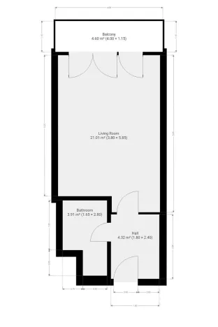 Pronájem bytu 1+kk, Praha - Hloubětín, Poděbradská, 32 m2