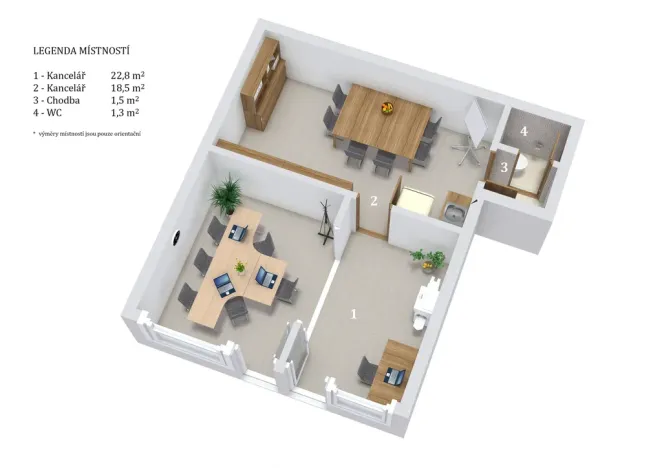 Pronájem kanceláře, Praha - Žižkov, Hartigova, 44 m2