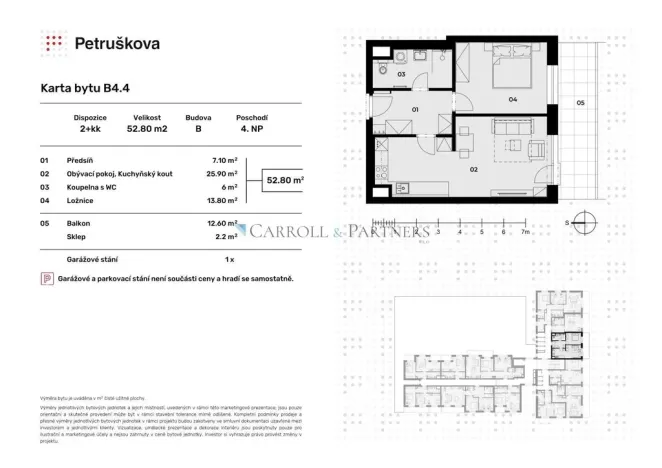 Prodej bytu 2+kk, Ostrava - Zábřeh, Petruškova, 53 m2