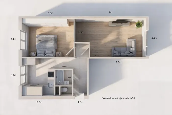Pronájem bytu 2+1, Frýdek-Místek, Bezručova, 55 m2
