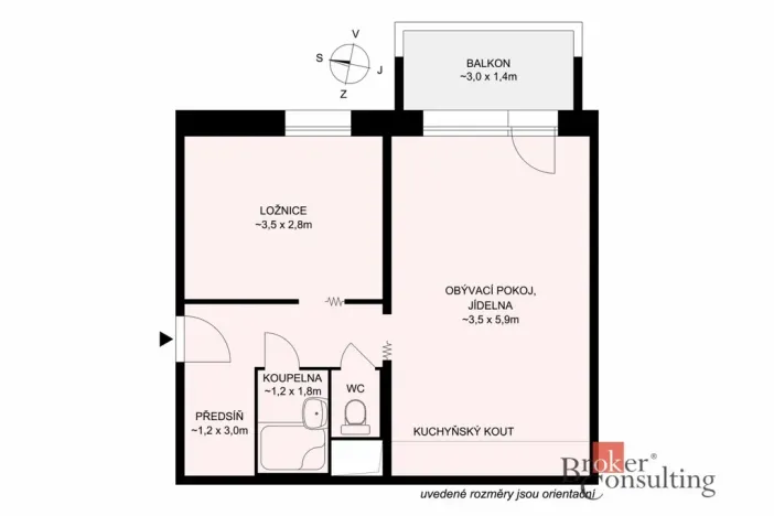 Prodej bytu 2+kk, České Budějovice - České Budějovice 2, J. Bendy, 39 m2