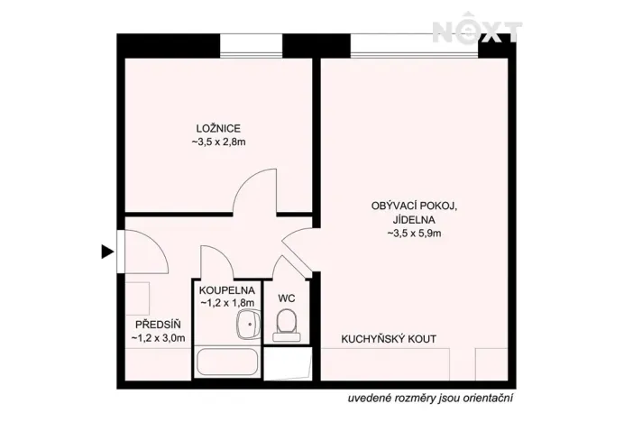 Prodej bytu 2+kk, České Budějovice, J. Bendy, 38 m2