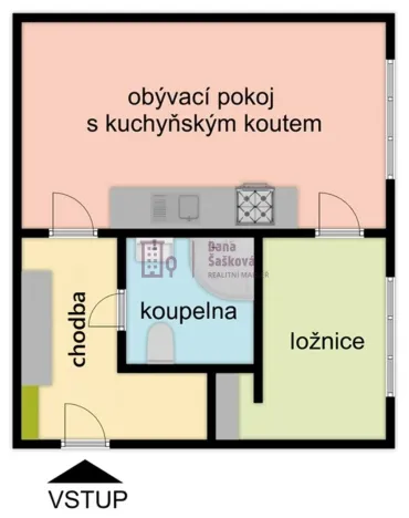 Prodej bytu 2+kk, Jindřichův Hradec - Jindřichův Hradec III, sídliště Vajgar, 41 m2