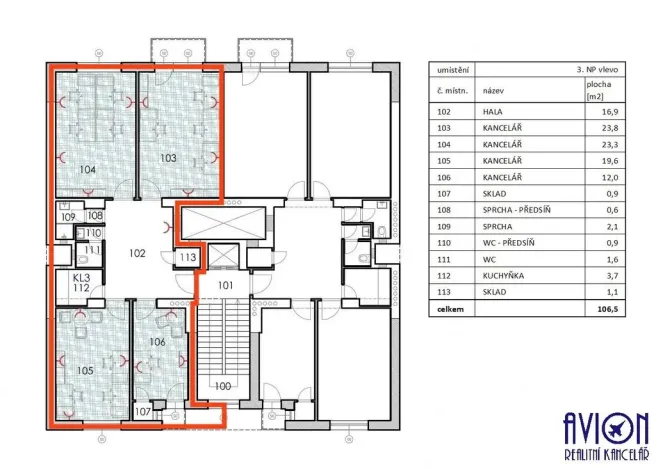 Pronájem kanceláře, Praha - Smíchov, Bozděchova, 106 m2