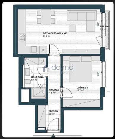 Pronájem bytu 2+kk, Praha, Hodkovická, 55 m2