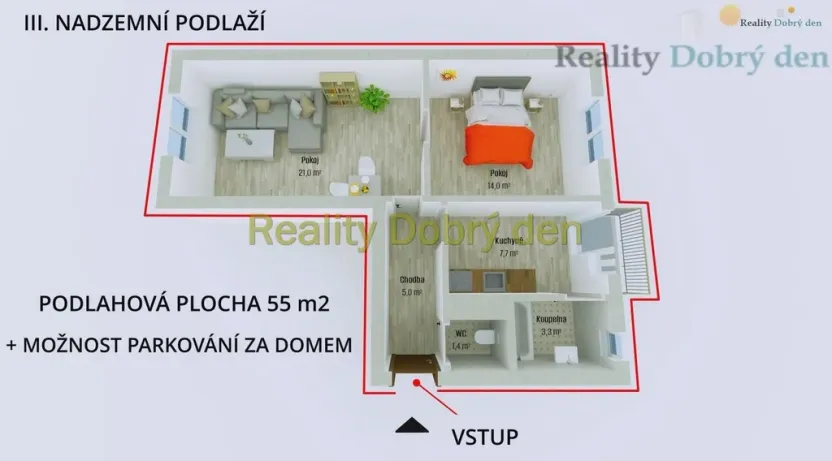 Pronájem bytu 2+1, Opava, Solná, 55 m2