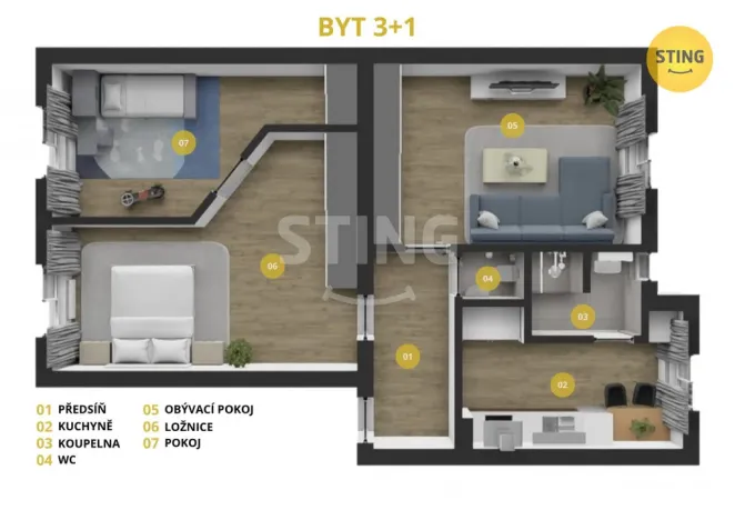 Prodej bytu 3+1, Opava, Komenského, 69 m2