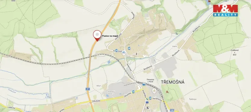 Prodej pole, Třemošná, 1372 m2