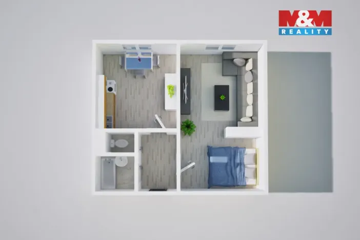 Prodej bytu 1+1, Ústí nad Labem - Krásné Březno, Rozcestí, 41 m2