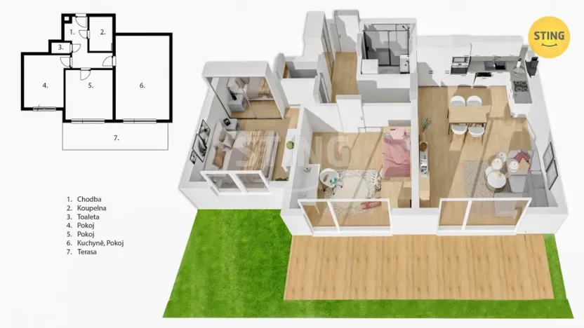 Pronájem bytu 3+kk, Bílov, 74 m2