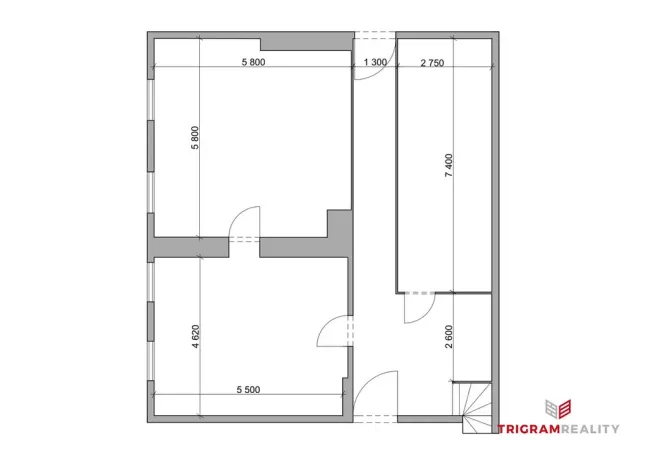 Pronájem kanceláře, Hradec Králové - Rusek, Černilovská, 243 m2