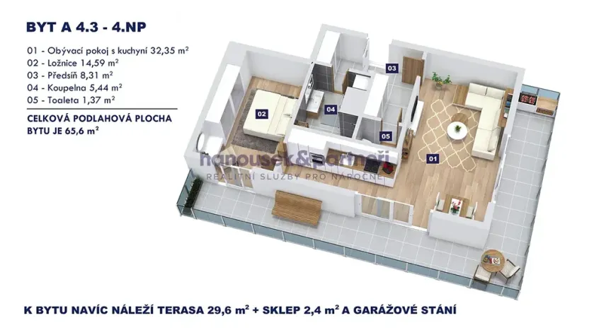 Prodej bytu 2+kk, Vrchlabí, Pražská, 65 m2