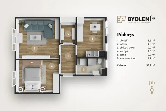 Prodej bytu 2+1, Teplice, Bílinská, 55 m2