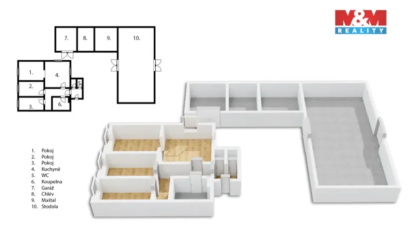 Prodej zemědělské usedlosti, Dražíč - Vranov, 112 m2