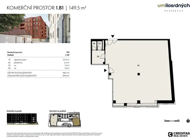 Pronájem obchodního prostoru, Praha - Staré Město, U milosrdných, 147 m2